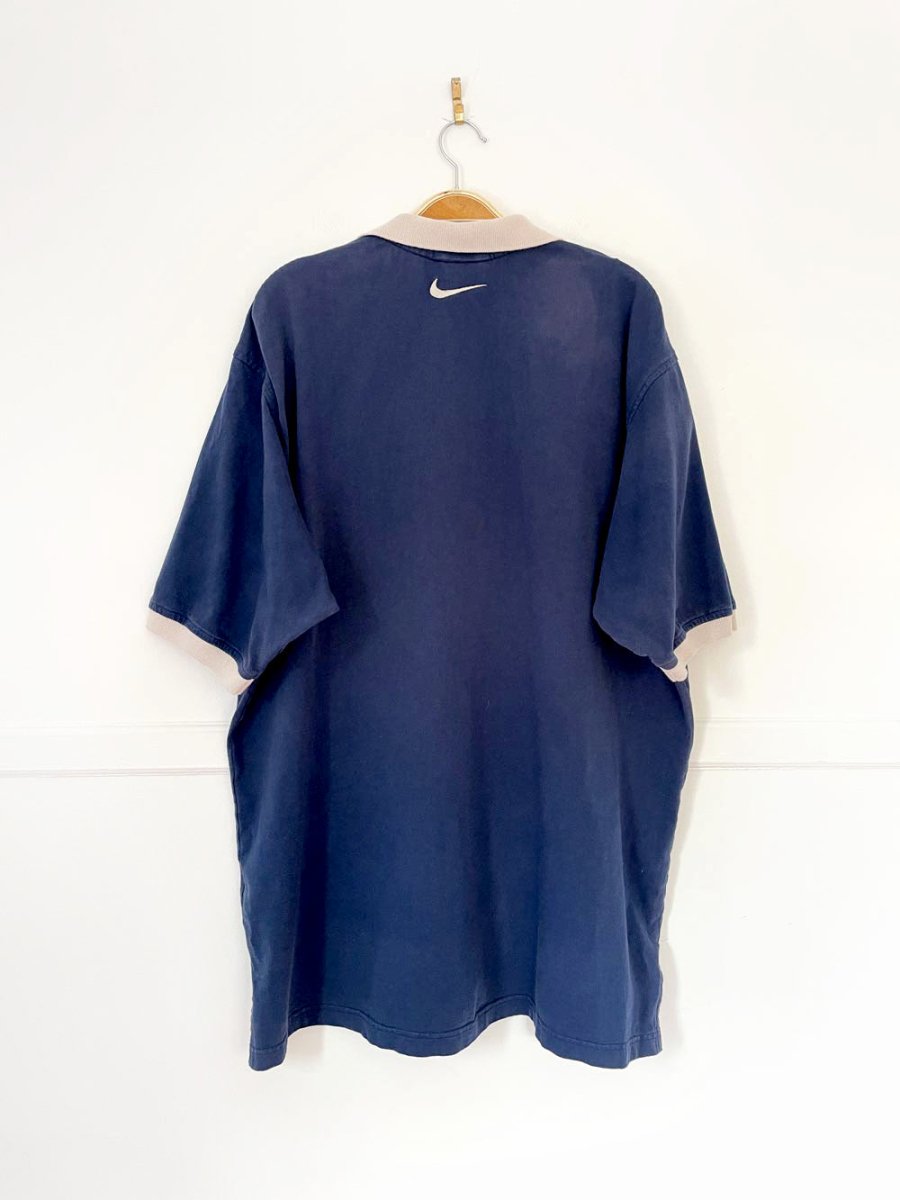 vintage 90s big swoosh colour block band polo - good market thrift store