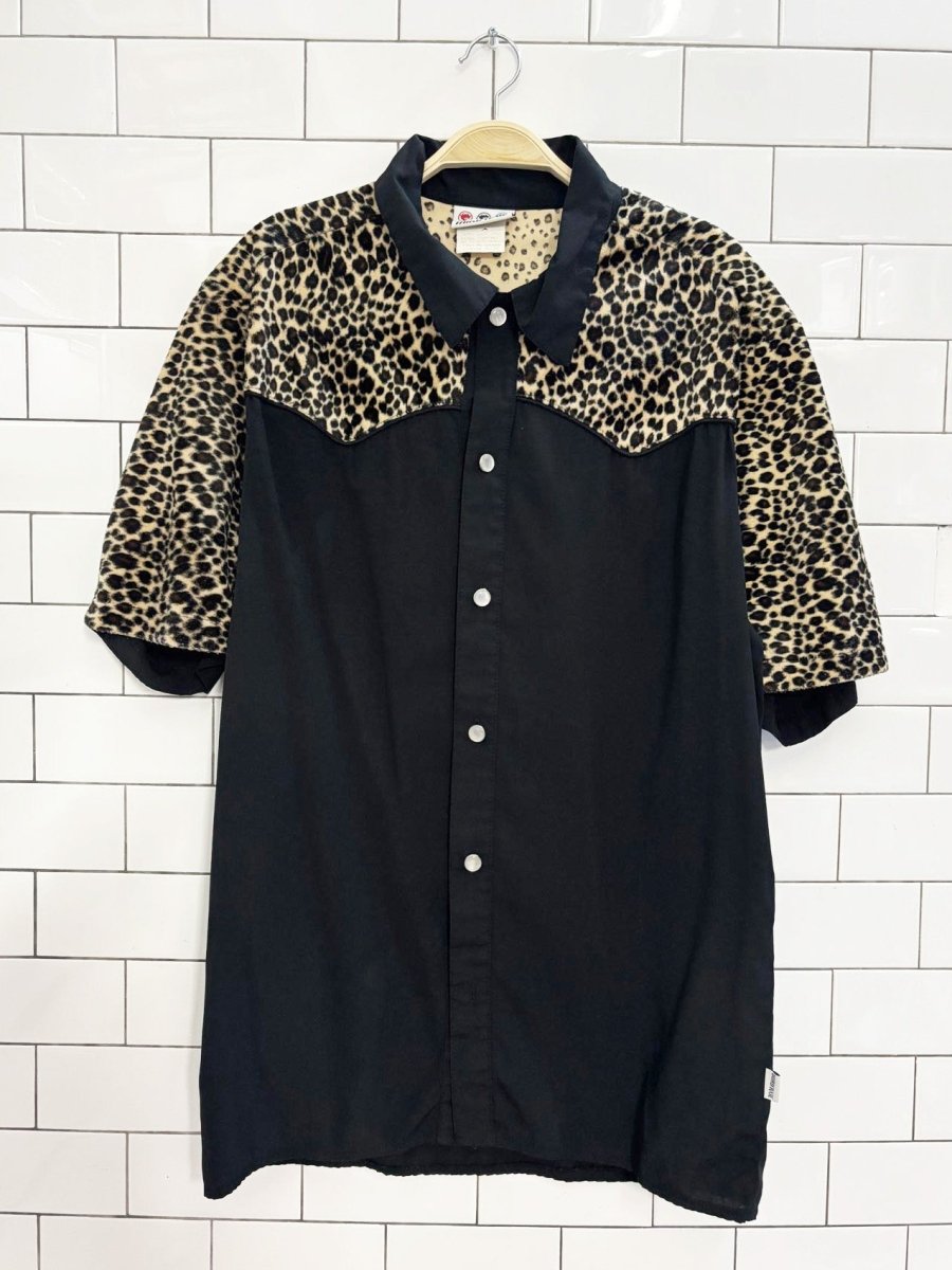 vintage 90s third rail animal print iridescent snap western shirt - good market thrift store