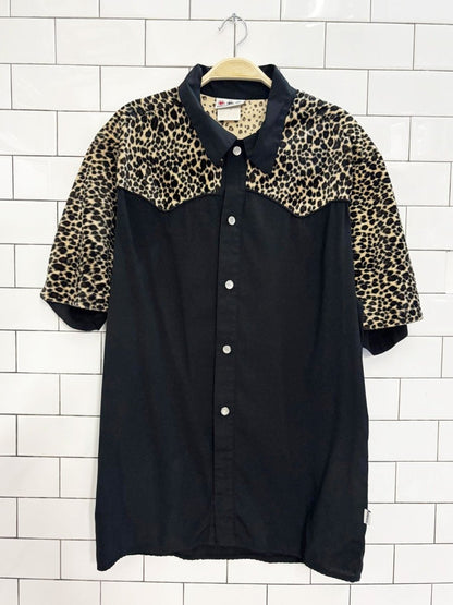 vintage 90s third rail animal print iridescent snap western shirt - good market thrift store