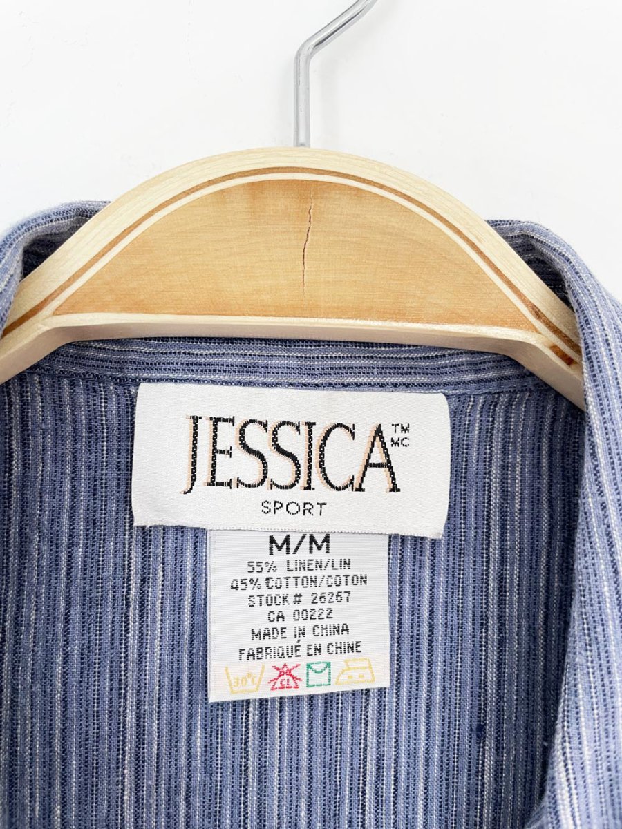 vintage 90s jessica linen - blend sleeveless shirt - good market thrift store