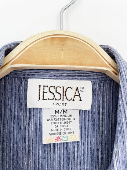 vintage 90s jessica linen - blend sleeveless shirt - good market thrift store