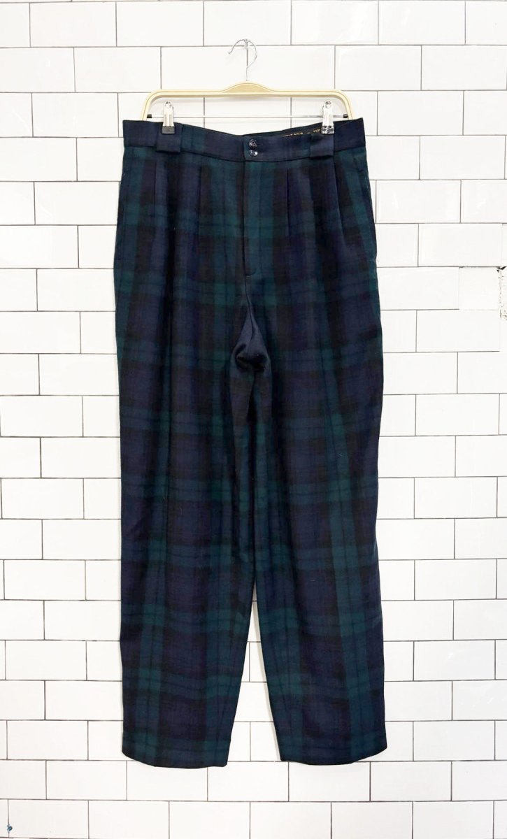 vintage 80s collectible gold 100% wool pleated trousers | giorgio sant angelo - good market thrift store