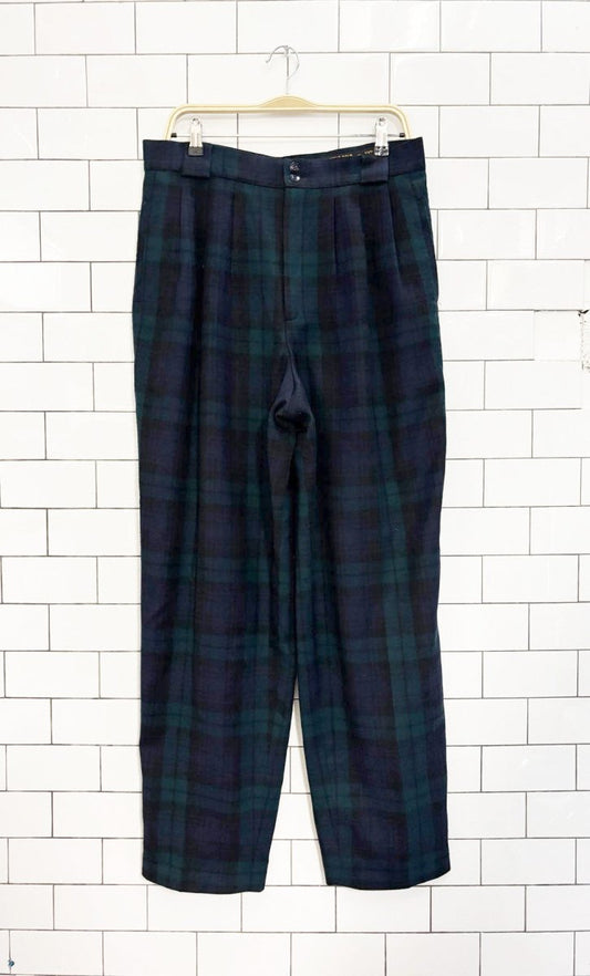 vintage 80s collectible gold 100% wool pleated trousers | giorgio sant angelo - good market thrift store