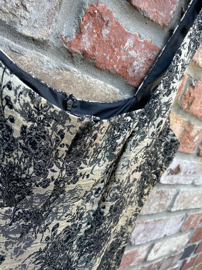 vintage 00s evan picone gold brocade dress