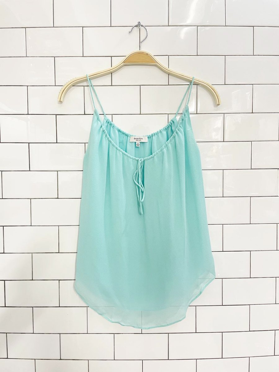 babaton silk chiffon tie neck tank blouse | aritzia - good market thrift store