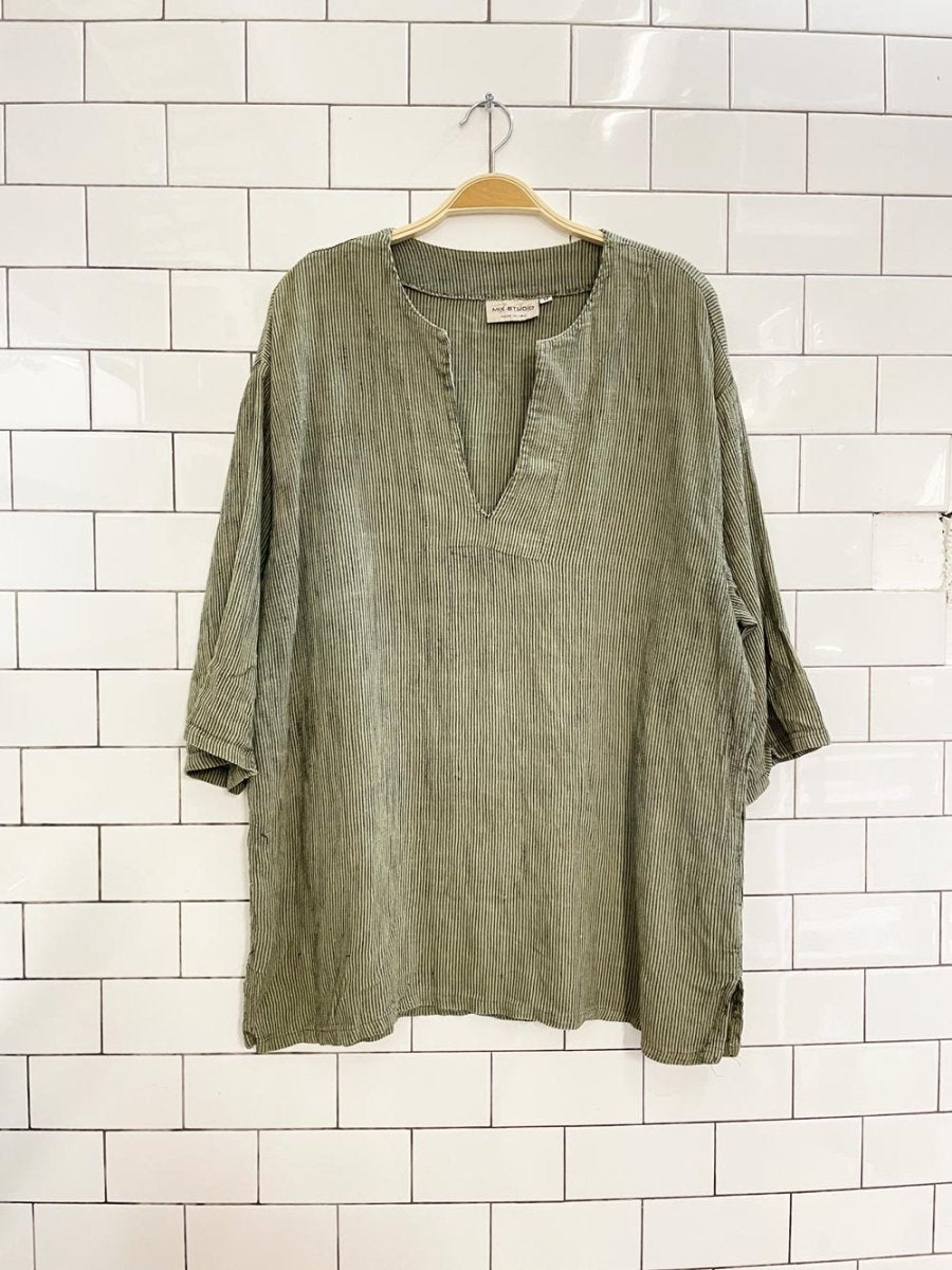 vintage 90s mix studio linen blend shirt | made in USA - good market thrift store