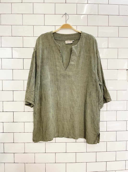 vintage 90s mix studio linen blend shirt | made in USA - good market thrift store