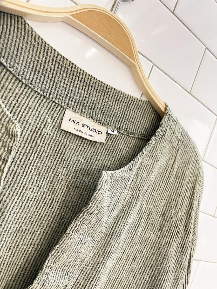 vintage 90s mix studio linen blend shirt | made in USA - good market thrift store