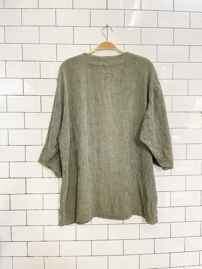 vintage 90s mix studio linen blend shirt | made in USA - good market thrift store