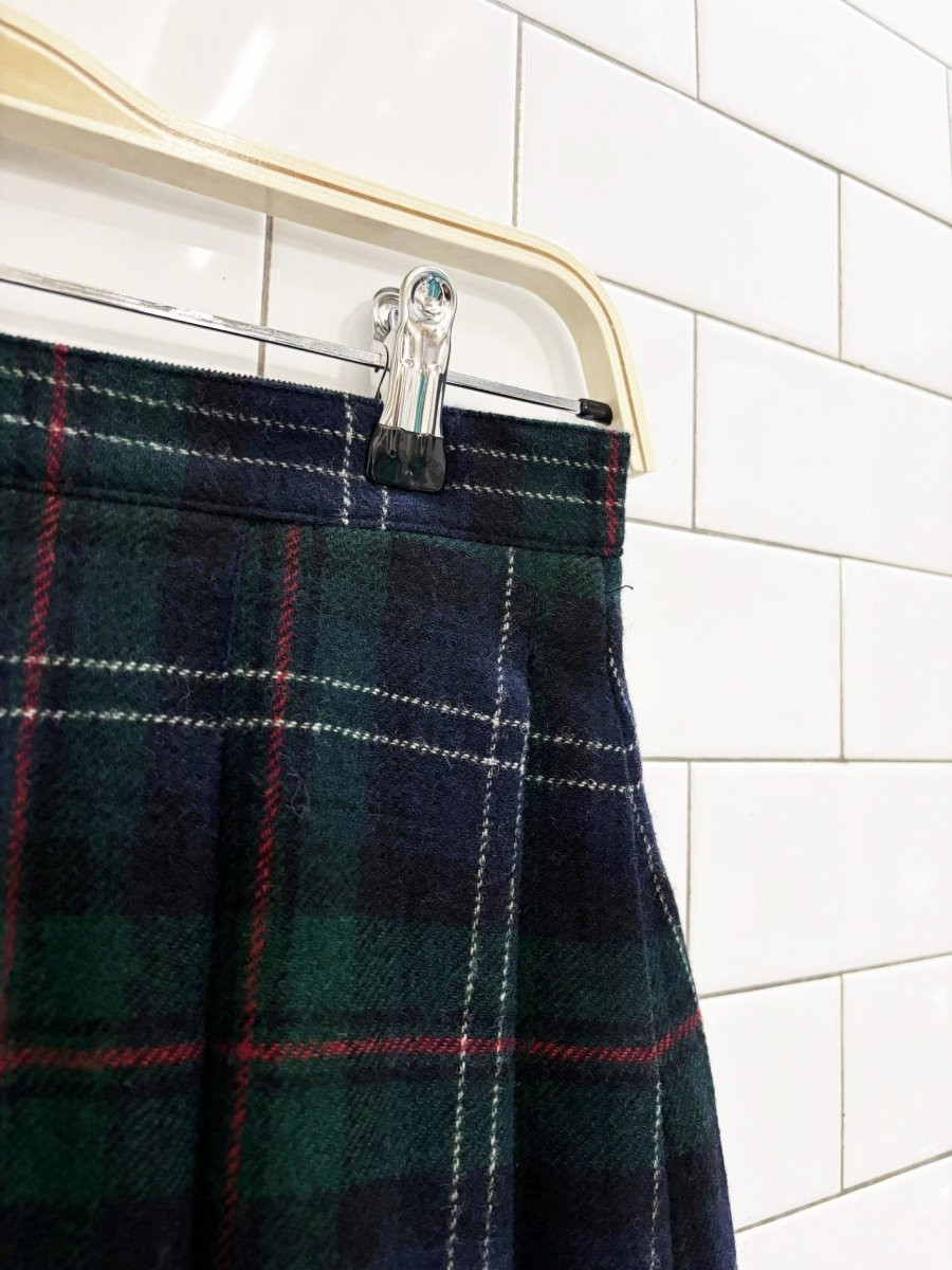 vintage 90s woolrich wool - blend plaid midi skirt - good market thrift store