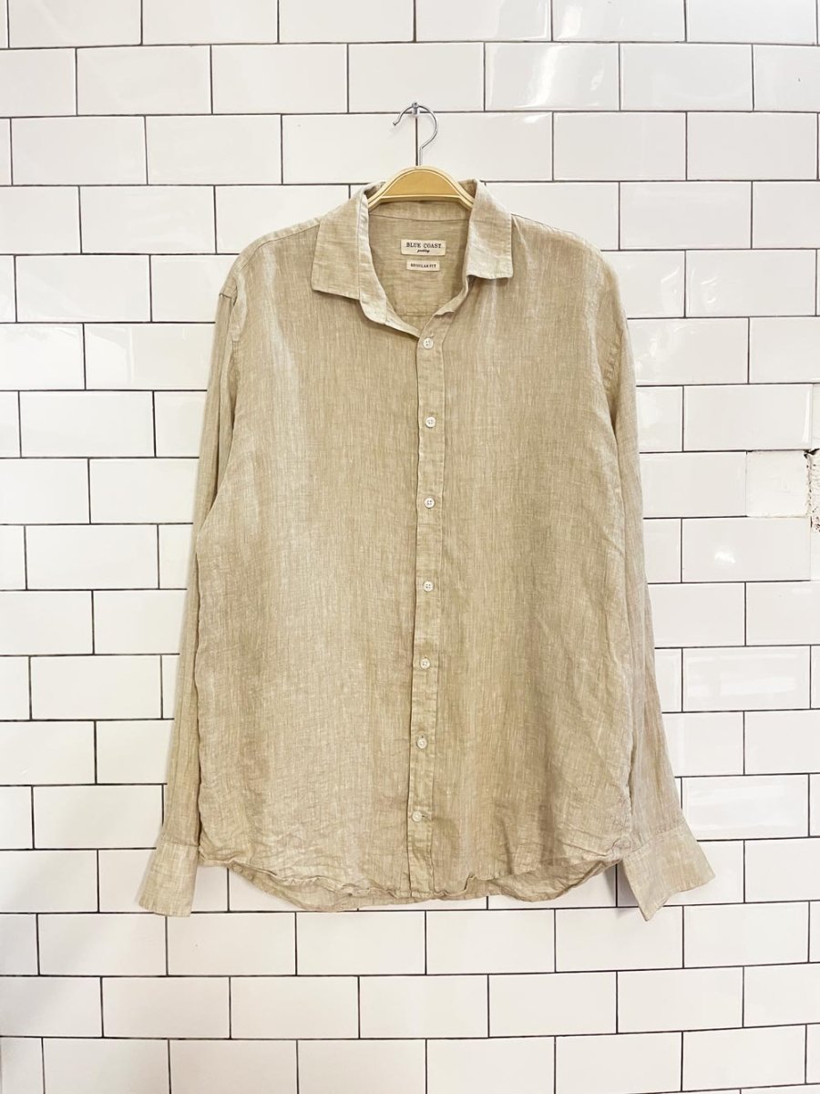 blue coast linen shirt - good market thrift store