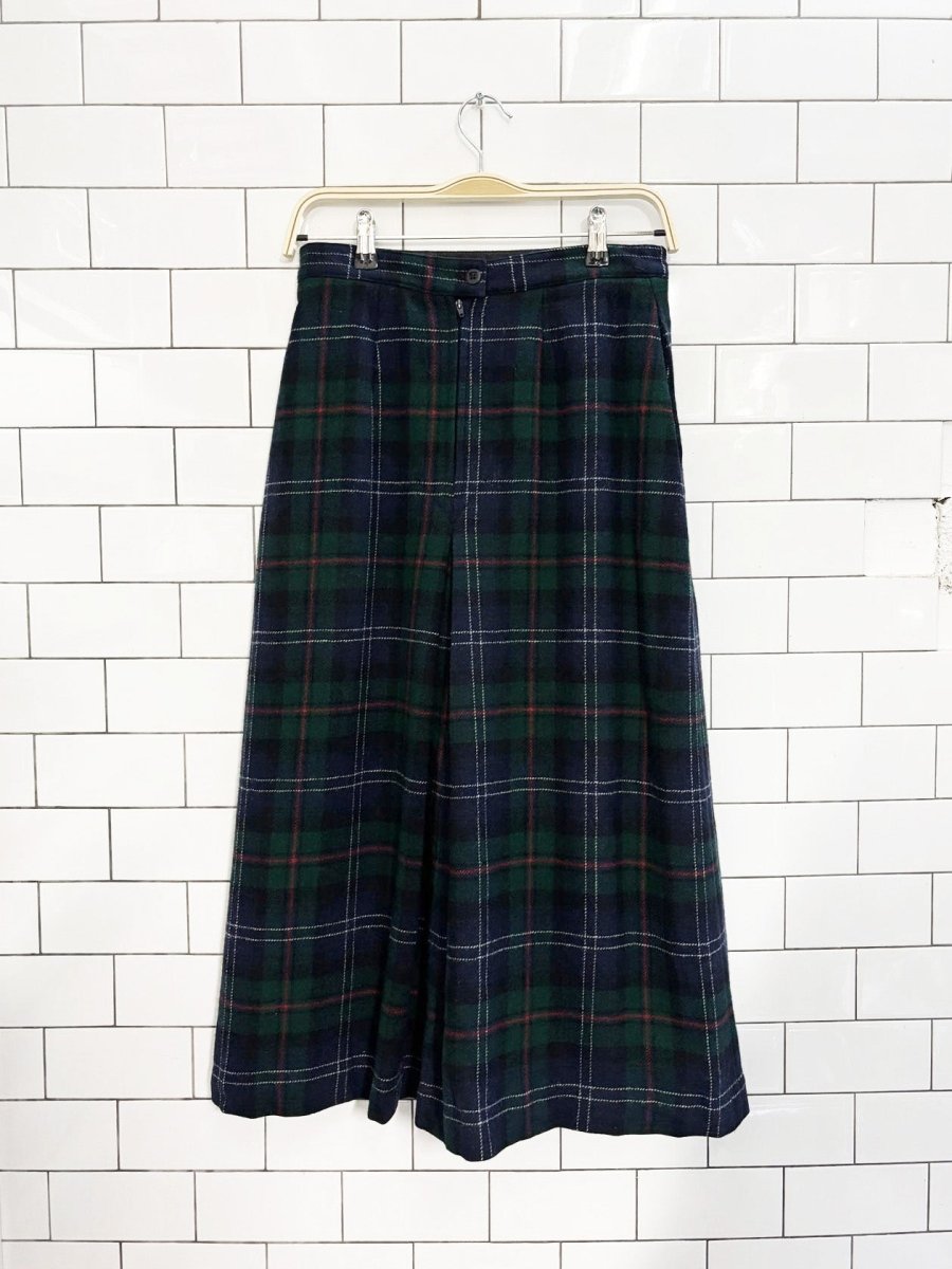 vintage 90s woolrich wool - blend plaid midi skirt - good market thrift store
