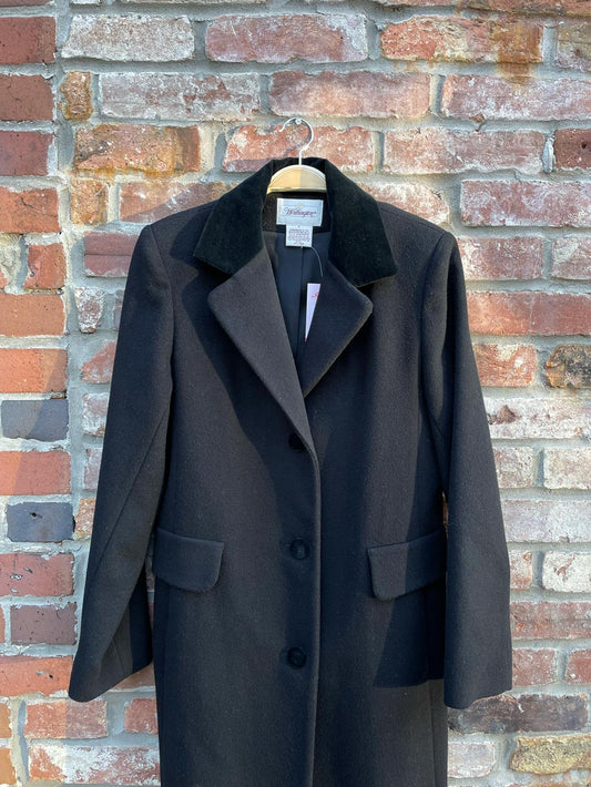 vintage worthington 100% wool velvet collar long coat