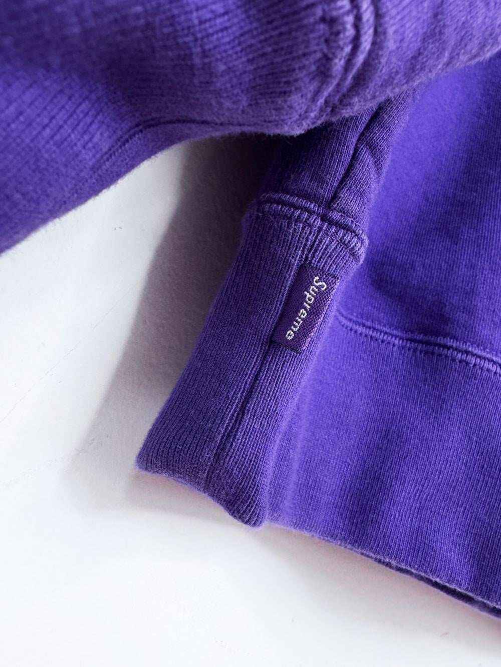 vintage 00s supreme embroidered spellout colour block sweatshirt