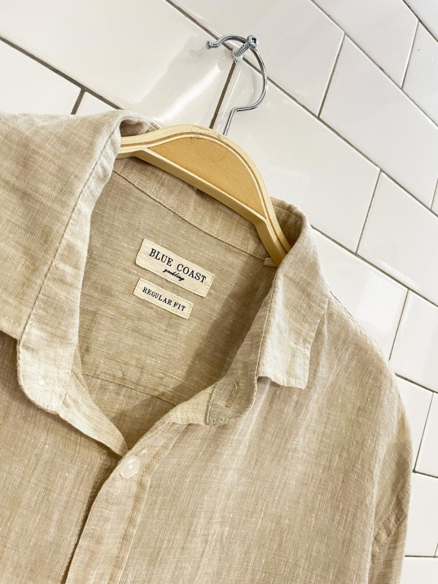 blue coast linen shirt - good market thrift store