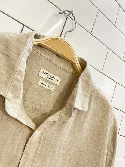 blue coast linen shirt - good market thrift store