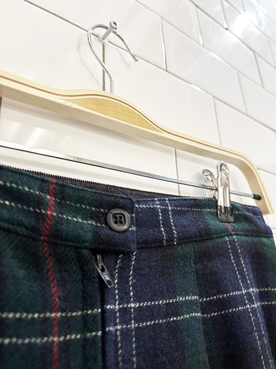 vintage 90s woolrich wool - blend plaid midi skirt - good market thrift store