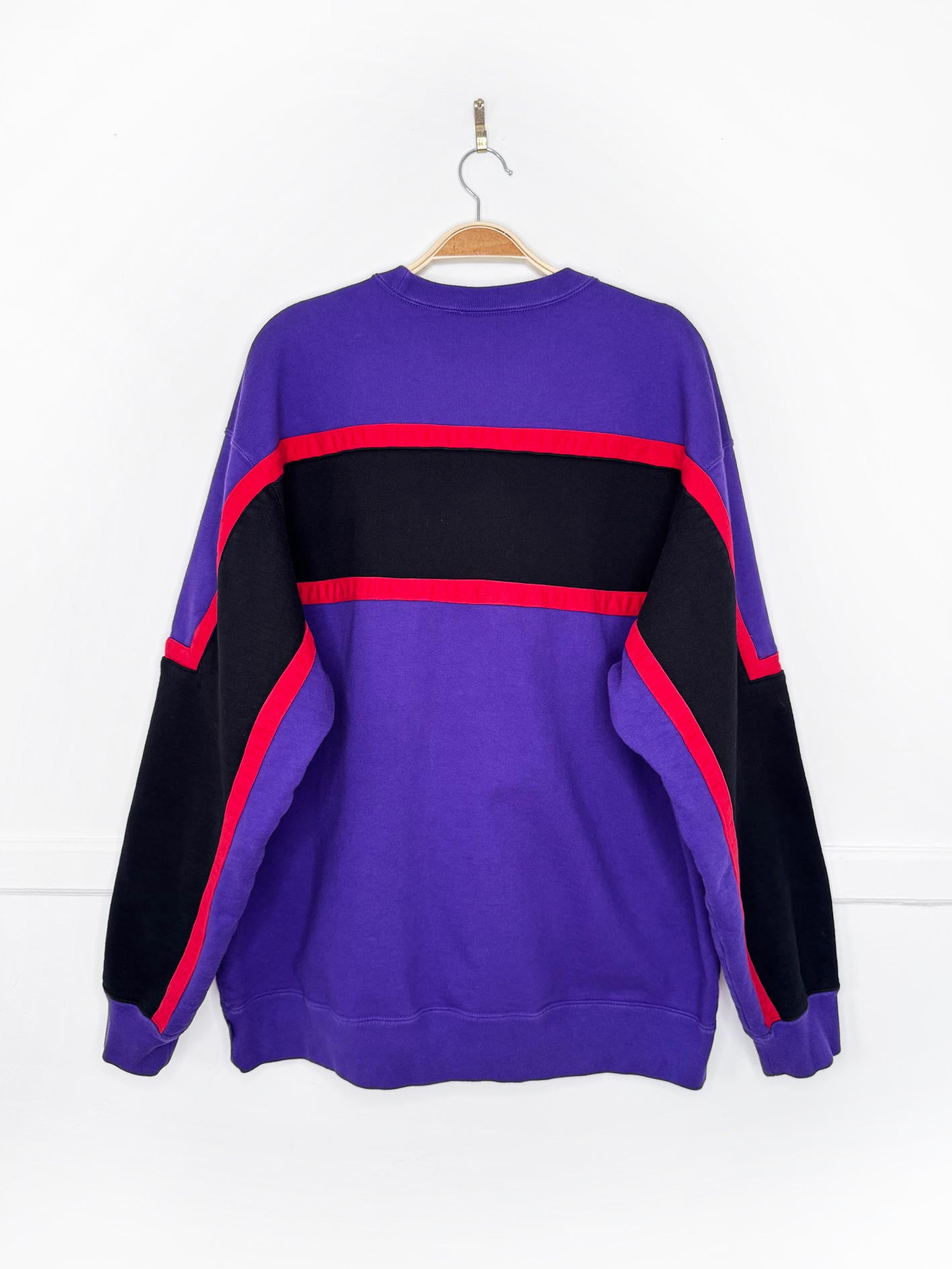 vintage 00s supreme embroidered spellout colour block sweatshirt