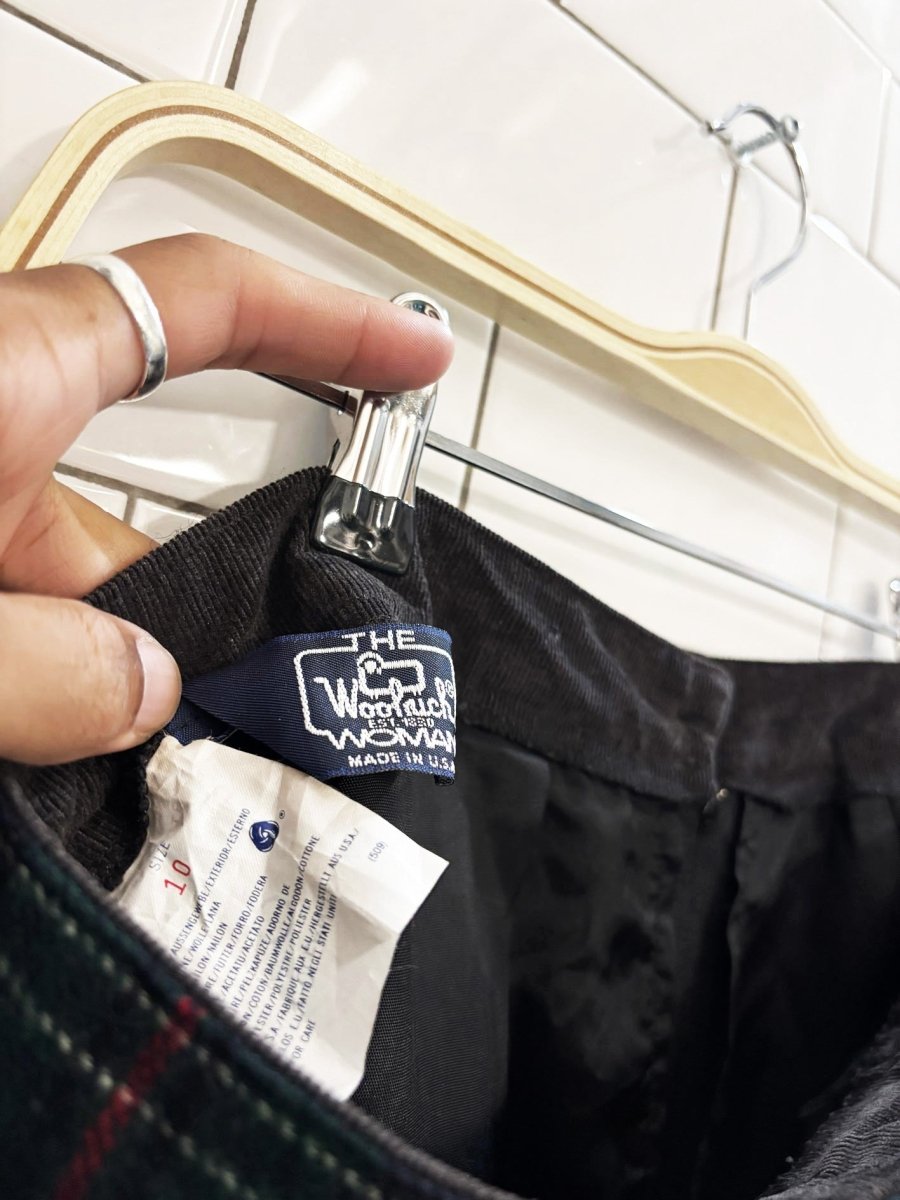 vintage 90s woolrich wool - blend plaid midi skirt - good market thrift store