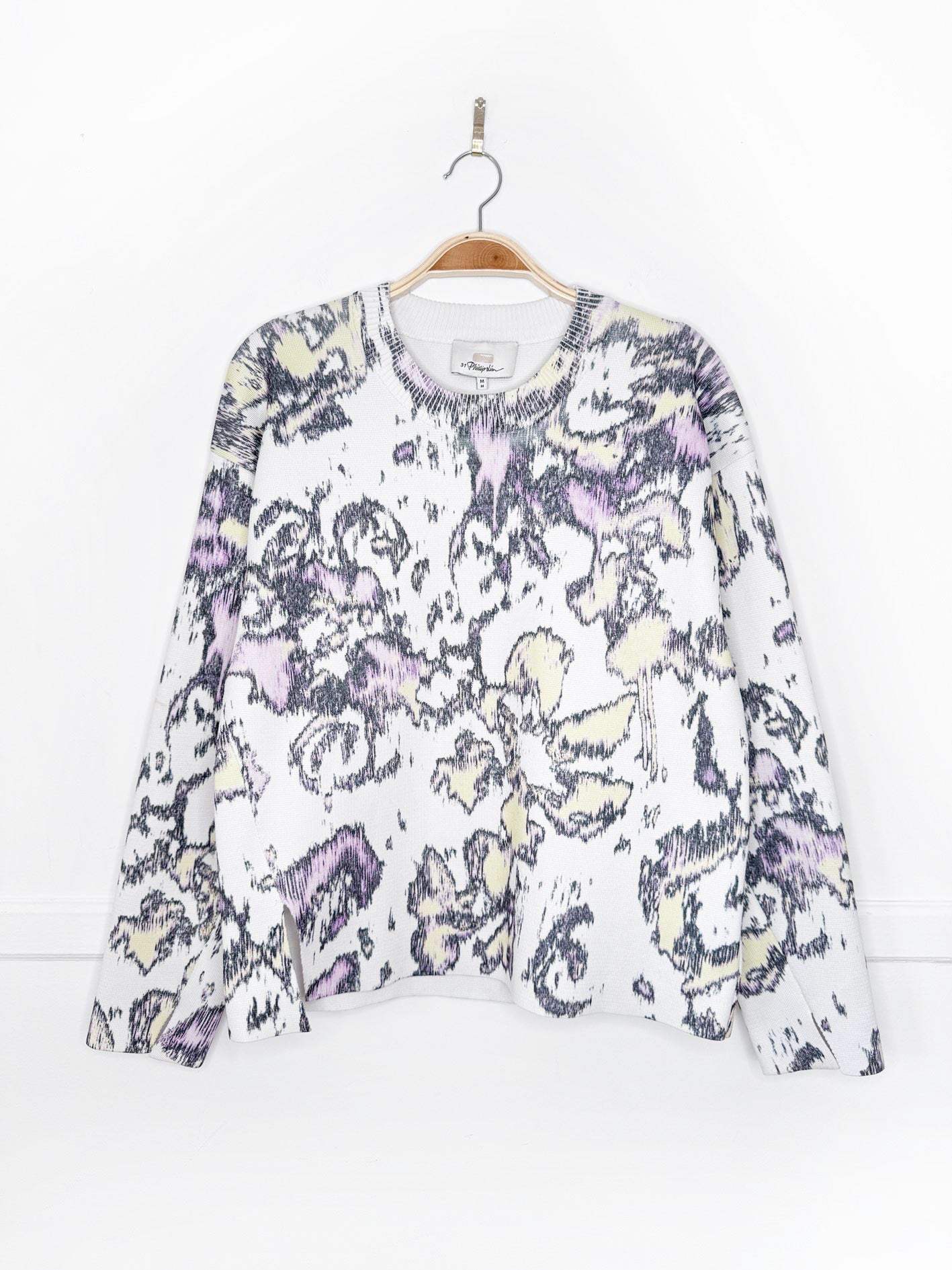 3.1 phillip lim abstract daisy printed pullover sweater