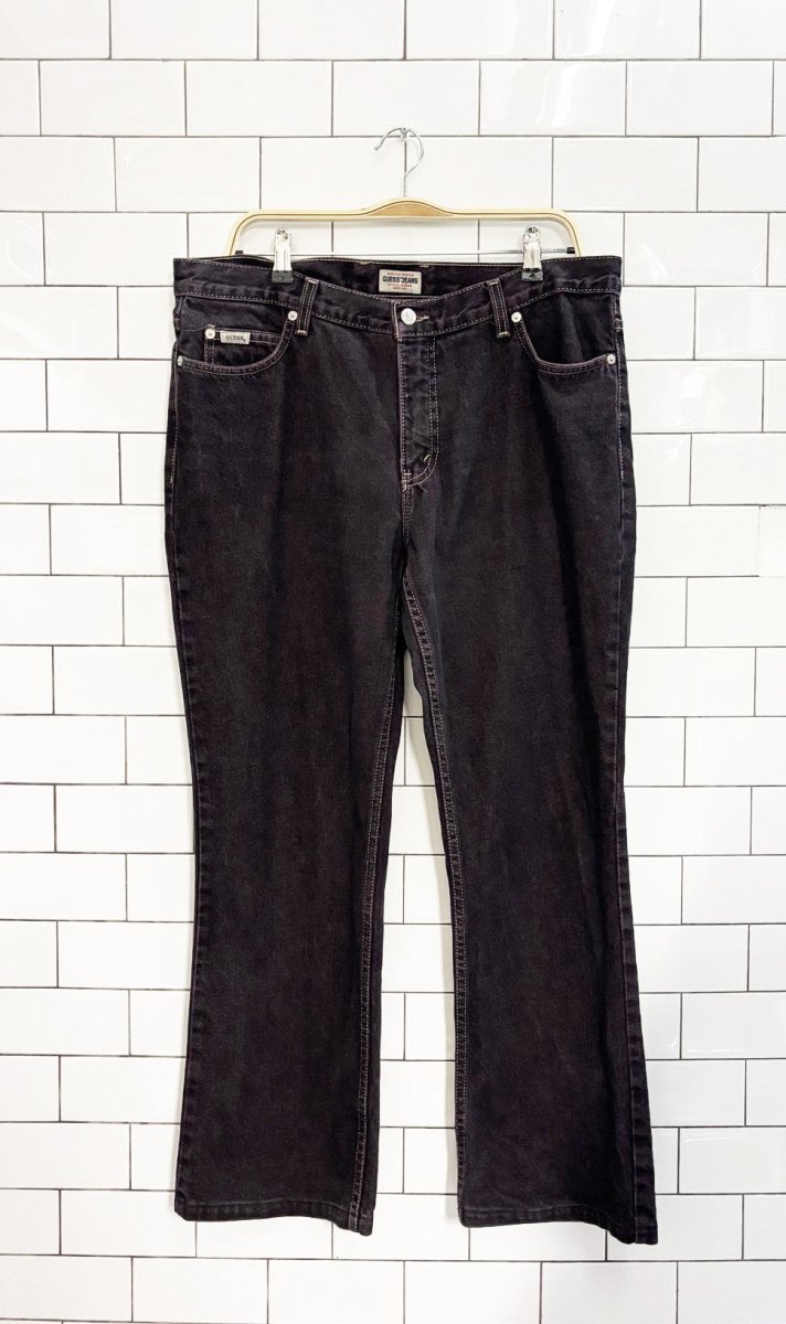 vintage 90s guess purple wash bootcut jeans - good market thrift store