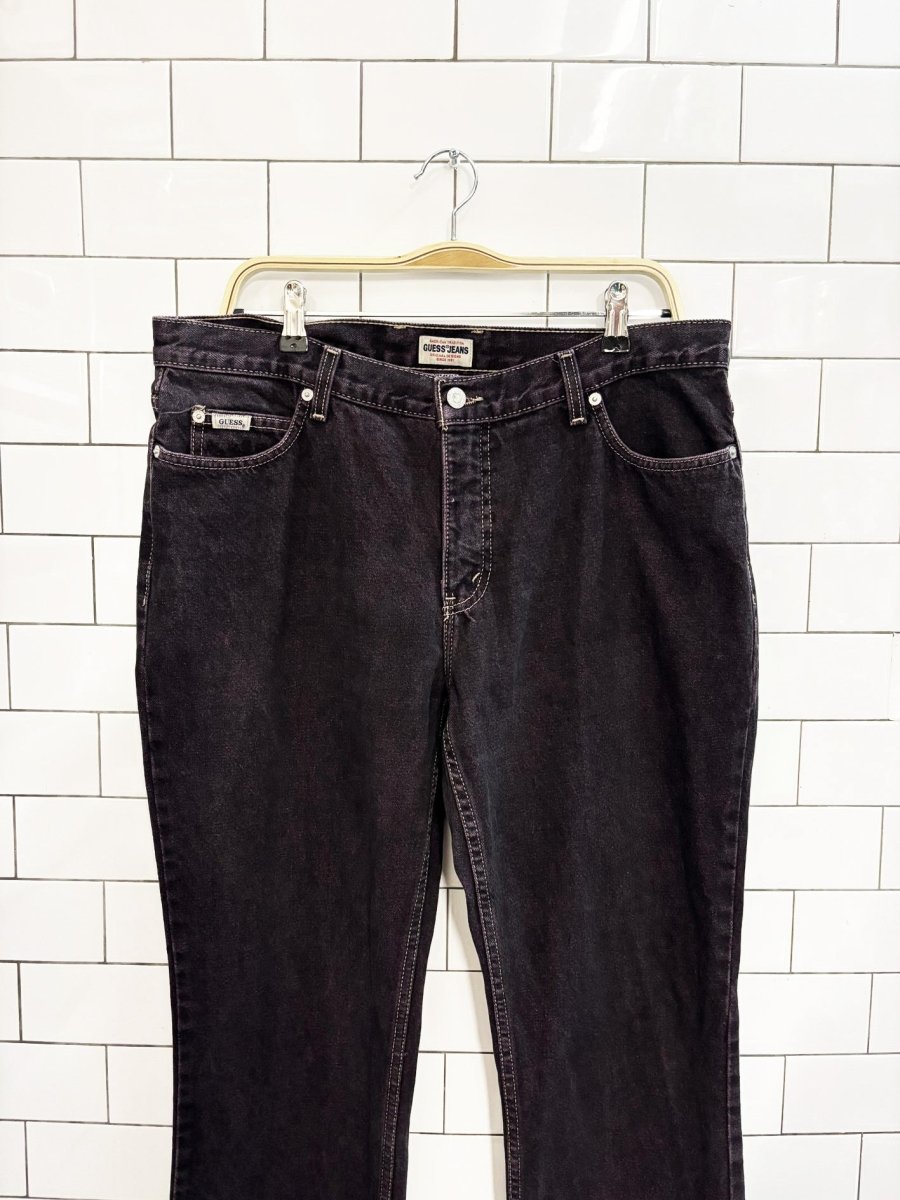 vintage 90s guess purple wash bootcut jeans - good market thrift store