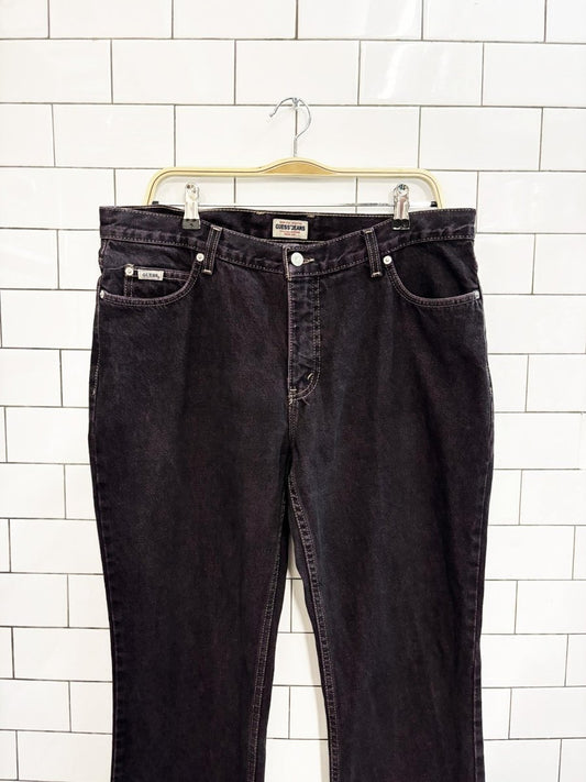vintage 90s guess purple wash bootcut jeans - good market thrift store