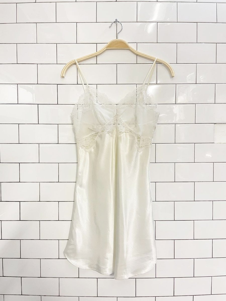 vintage 90s victoria's secret lace top satin cami mini dress - good market thrift store