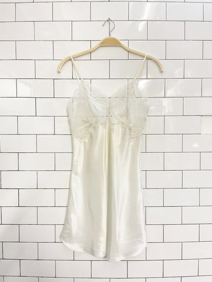 vintage 90s victoria's secret lace top satin cami mini dress - good market thrift store