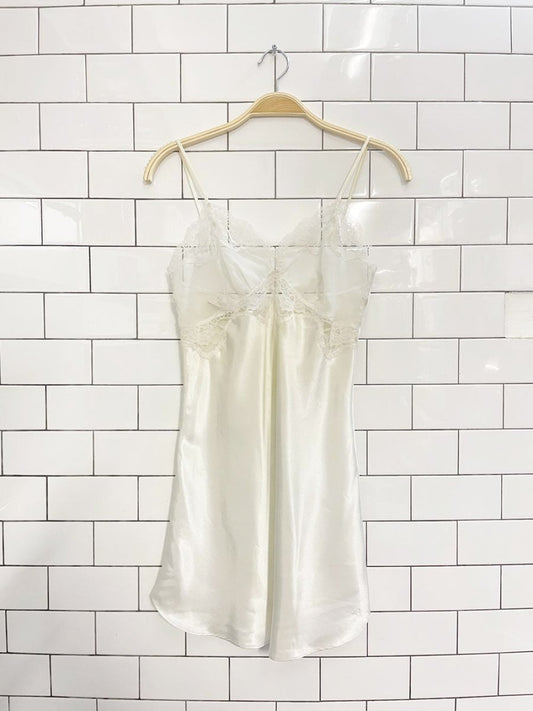 vintage 90s victoria's secret lace top satin cami mini dress - good market thrift store