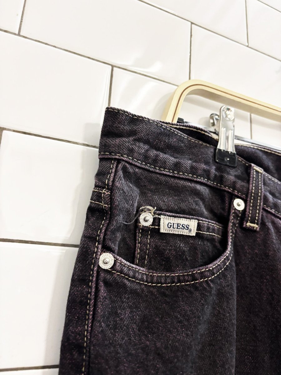 vintage 90s guess purple wash bootcut jeans - good market thrift store