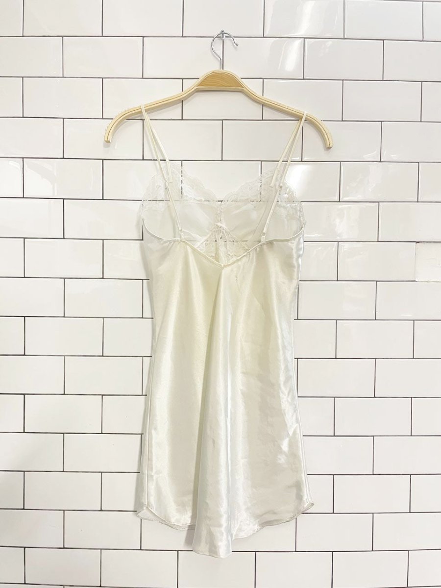 vintage 90s victoria's secret lace top satin cami mini dress - good market thrift store