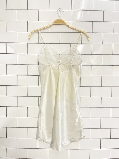 vintage 90s victoria's secret lace top satin cami mini dress - good market thrift store