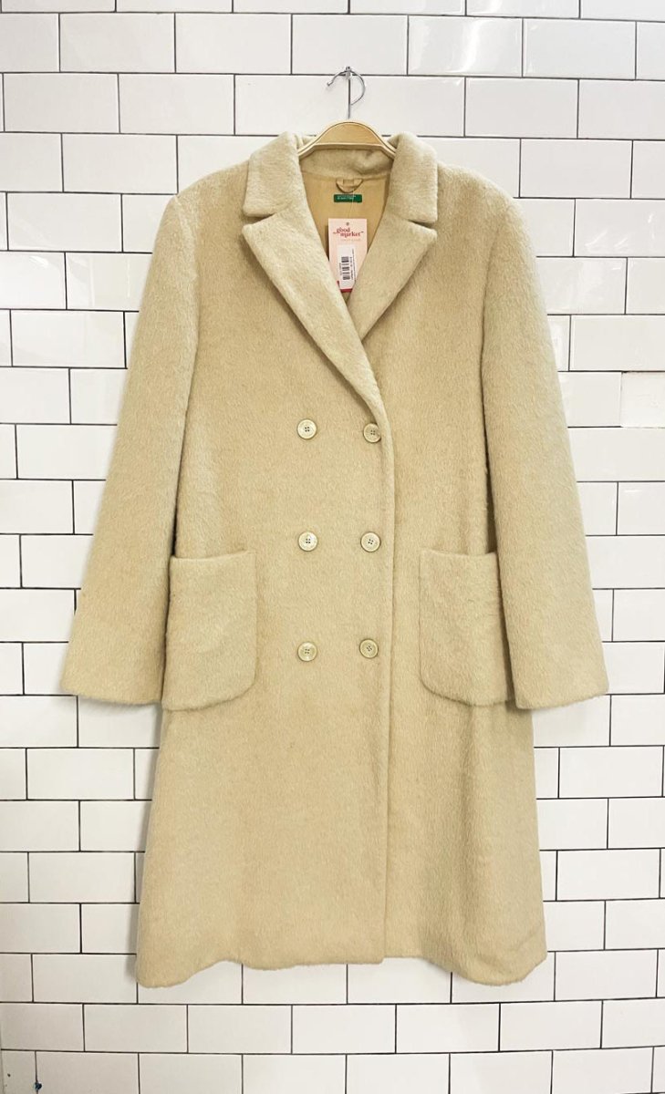 vintage 70s ucob wool - alpaca double breasted coat - good market thrift store