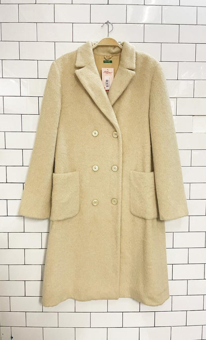 vintage 70s ucob wool - alpaca double breasted coat - good market thrift store