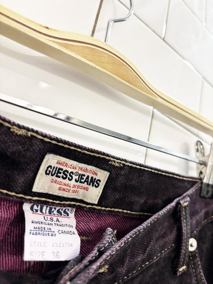 vintage 90s guess purple wash bootcut jeans - good market thrift store