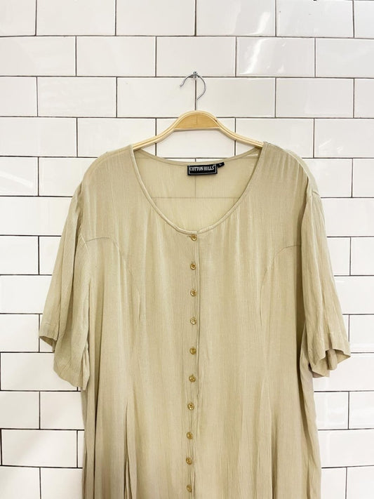 vintage 00s cotton hills full button maxi dress - good market thrift store