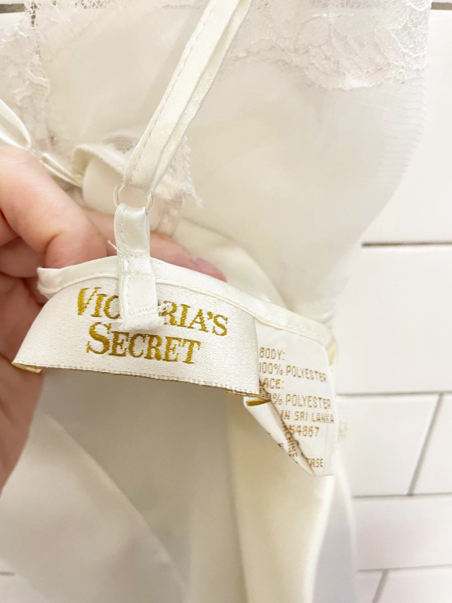 vintage 90s victoria's secret lace top satin cami mini dress - good market thrift store