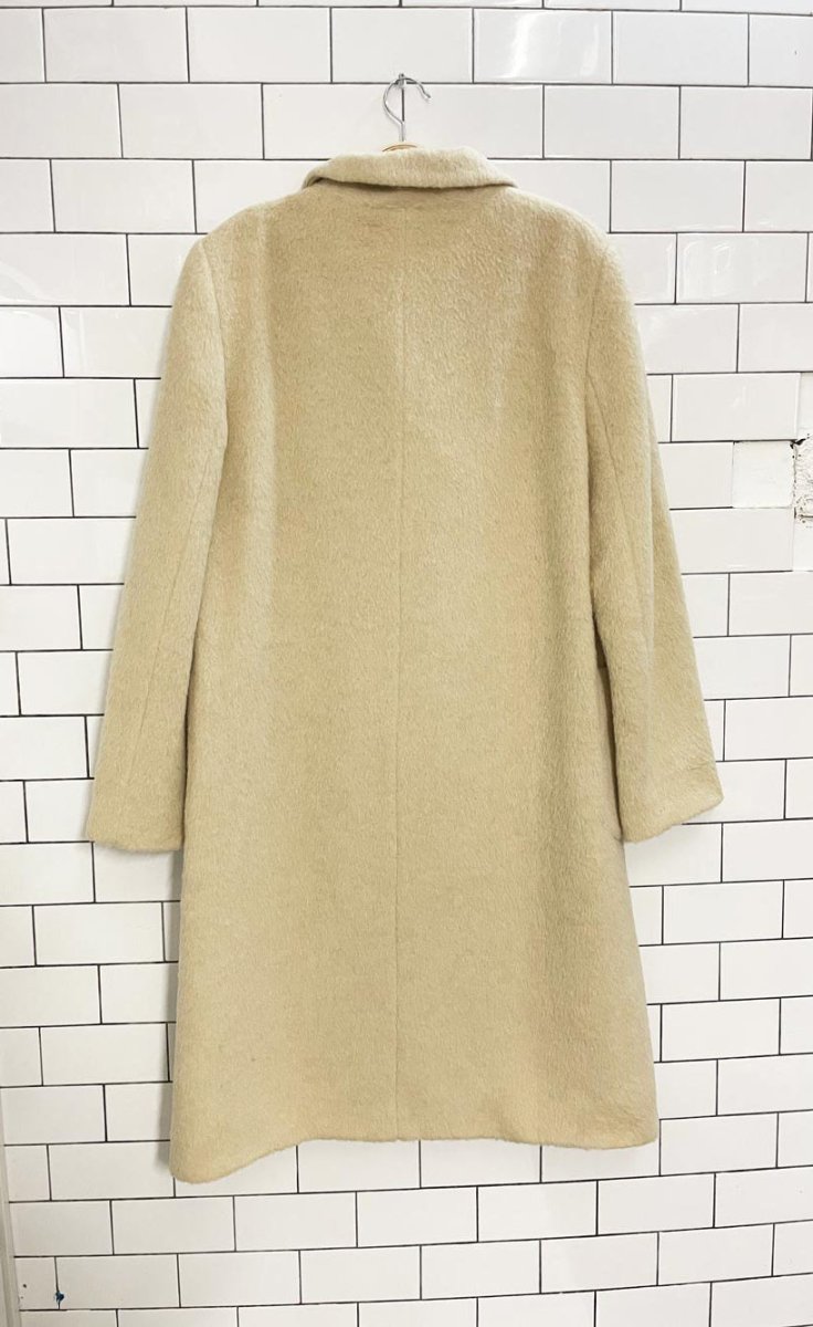 vintage 70s ucob wool - alpaca double breasted coat - good market thrift store