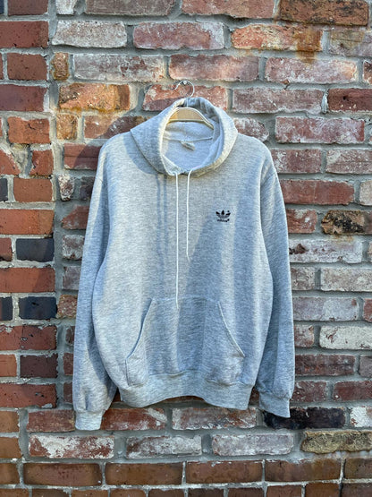 vintage 80s adidas grey minimal hoodie