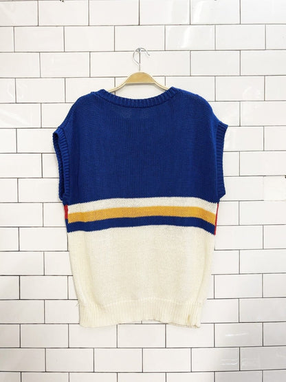 vintage 80s bay club nautical flag knit sweater vest | catalina - good market thrift store