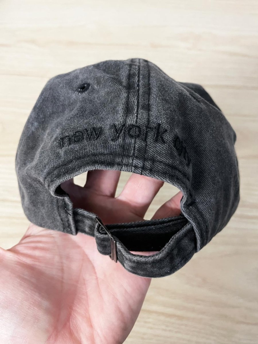 new york embroidered faded cotton cap - good market thrift store