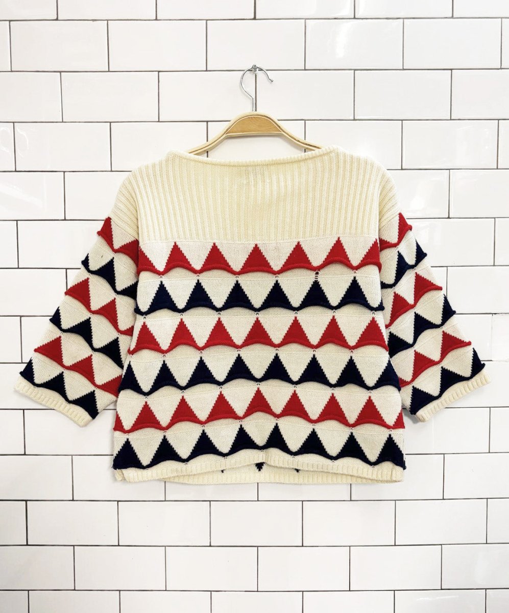 vintage 80s evan - picone wool - blend cropped sweater | made in japan - good market thrift store