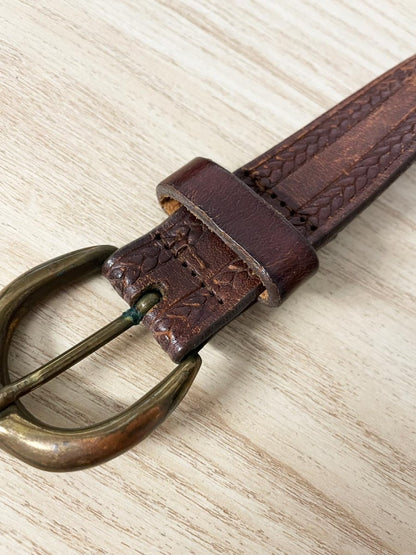 vintage 00s tabi tooled leather belt - good market thrift store