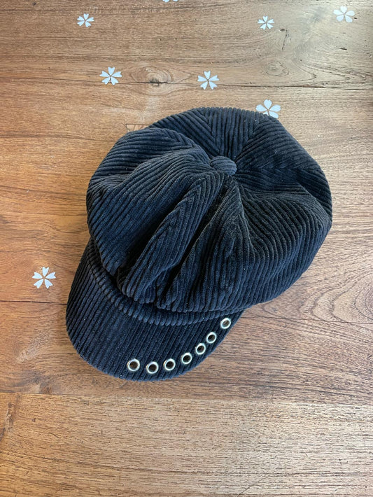vintage chunky cord newsboy cap