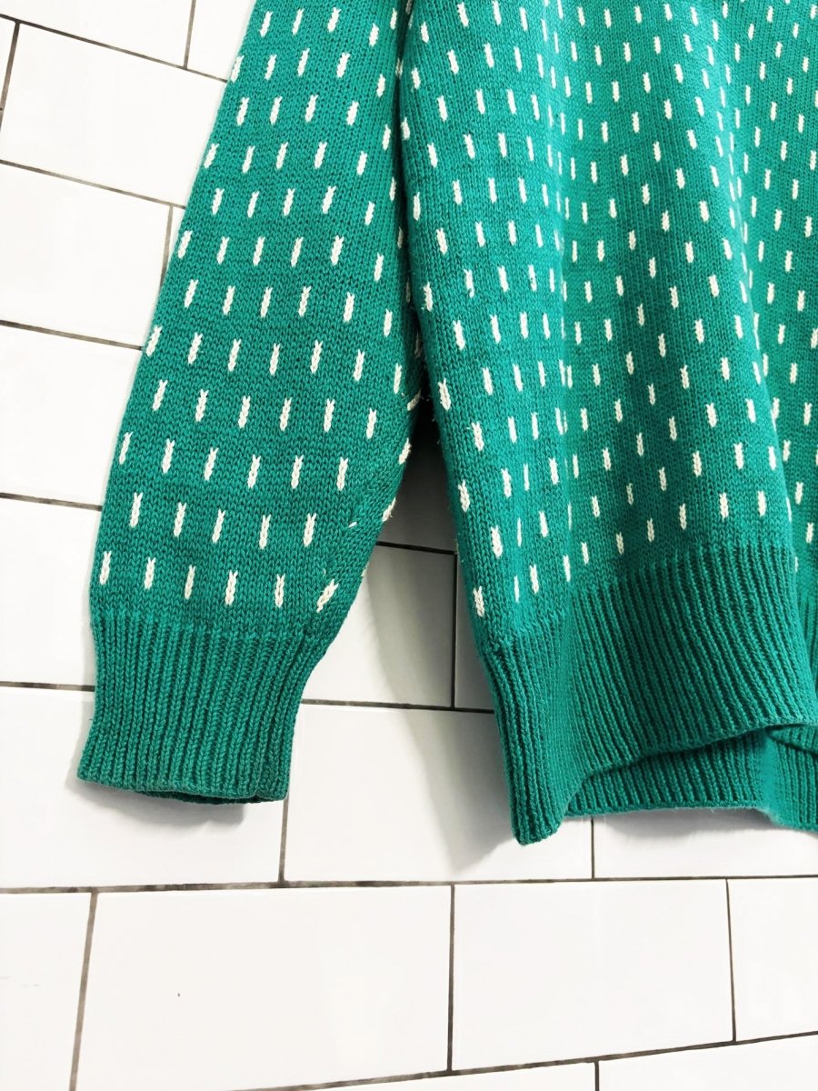 vintage 80s boundary waters ramie - cotton birdseye v - neck sweater | tennis prep - good market thrift store