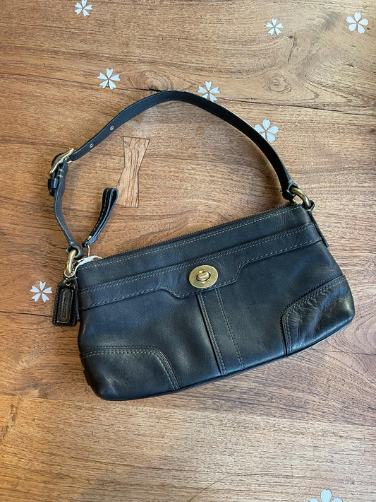 vintage 00s coach turnlock mini leather shoulder bag
