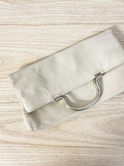 vintage clix leather fold over clutch handbag - good market thrift store