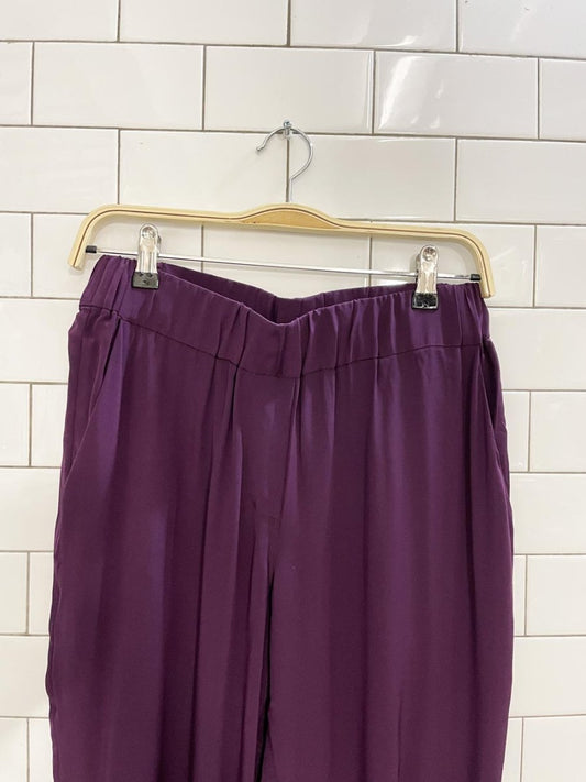 nicole briger 100% silk zip cuff trouser - good market thrift store