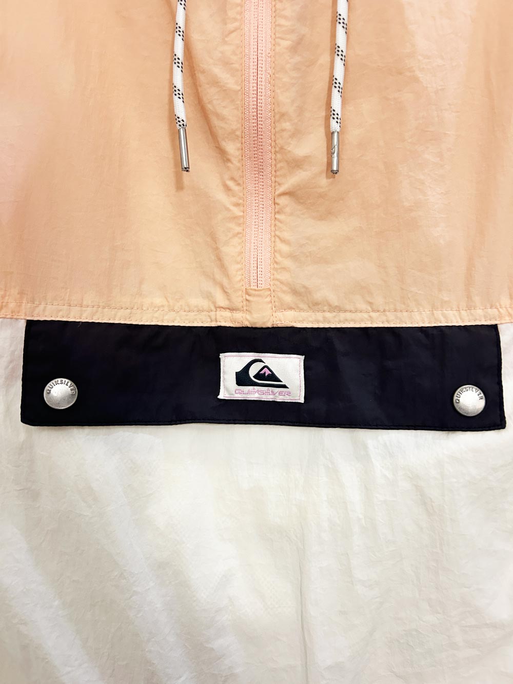 quicksilver oversized 1/2 zip snap pocket windbreaker - good market thrift store